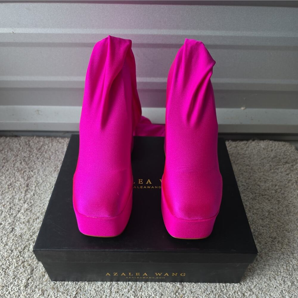 Azalea Wang Platform Pant Boot Fuschia Size 10 NEW leggings - Picture 3 of 11